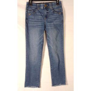 Democracy Ab Technology Raw Hem Straight Leg Ankle Jeans Stretch Womens 2